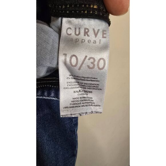 Curve Appeal Women's Jeans Size 10/30 Dark Wash Slim Fit Stretch Mid Rise Denim - Picture 5 of 9